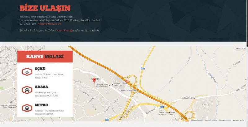 CREAMIVE Web Tasarım`da Google Harita