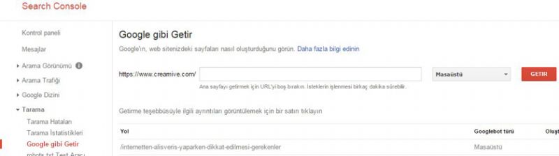 Google Gibi Getir Yöntemi