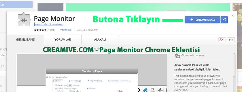 Page Monitor Chrome Eklentisi