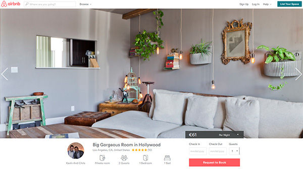 airbnb web site